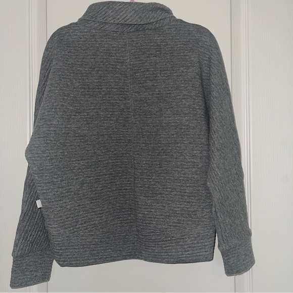 Zella Gray Ribbed Knit Funnel Neck Sweater – Size Small (7/8) EUC - Picture 8 of 8